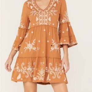Johnny Was - Arzella Knit Easy Tiered Dress. SizeM: Dark Almond/DAL NWT